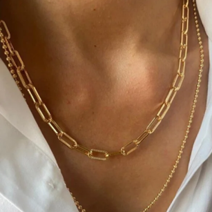 Top Chain Necklace Set Two Piece Layered Adjustable Fashion Jewelry