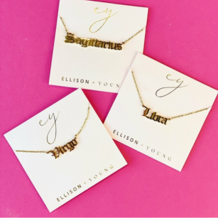 Old English Zodiac Necklace