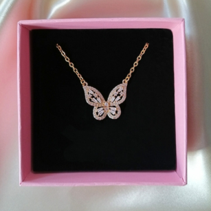24K Butterfly Pendant Necklace